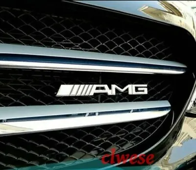 Metal AMG Front Grill Badge Emblem Chrome Silver For Mercedes Benz High Quality • $22.99