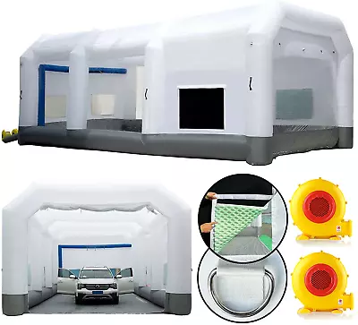 Inflatable Spray Booth GORILLASPRO 9x5x3.5M Upgrade Air Filter System 2 Blowers • $2148.99