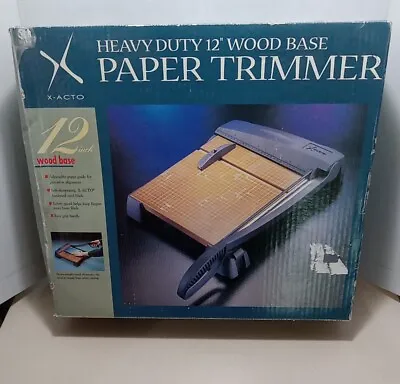 $39.99 • Buy X-ACTO Paper Cutter 12 Sheet Heavy-Duty Wood Base Guillotine Trimmer - NEW!