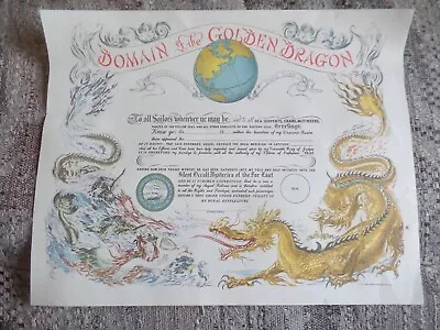 “Domain Of The Golden Dragon” Original Certificate - NEVER USED AND PRISTINE • $79.99