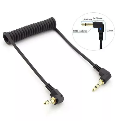 Headphone Aux Cable Audio Lead Coiled 3.5mm Jack To Jack Male Stereo PC Car 50cm • £1.19