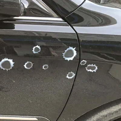 $14.99 • Buy Bullet Hole Car Stickers 3D Side Motorcycle Scratch Realistic Bullet Hole