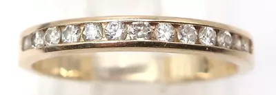 Classic 14K Yellow Gold 12 Stone Diamond Wedding Band Size 6.25 Ring 1.87 Grams • $149.50