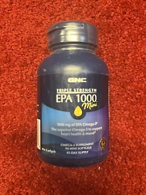 GNC Triple Strength EPA 1000mg Mini-90 Soft-gels Exp 1/25 • $19.95