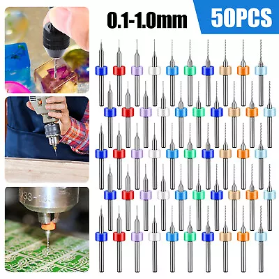 50PCS PCB Micro Drilling Bit Set 0.1-1.0mm For Print Circuit Board CNC Engraving • $12.98