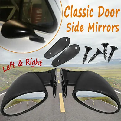 2x Mirror Classic Side View Door Truck Car Universal 1 Pair Hot Rod Matte Black • $58.93