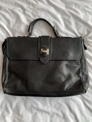 Vintage Leather Black Laptop Bag • £10