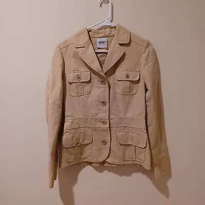 Vintage Moschino Cheap & Chic Khaki Button Front Safari Style Jacket US 8 Y2K • $34.95