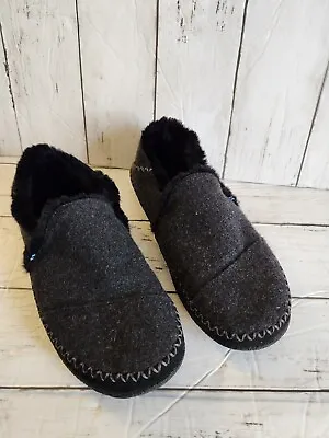 $24.99 • Buy Cute Toms Dark Grey Wool With Fur Slip On Shoes Size 7