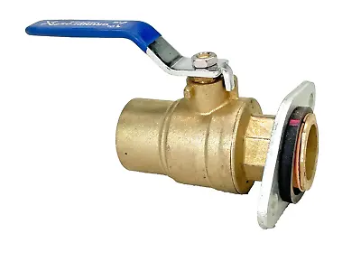 Grundfos Brass Ball Valve 1-1/2  2-Bolt Pump Flange X 1-1/2  Sweat Lever Op. • $51.12