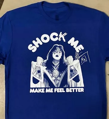 Vtg Ace Frehley Shock Me Cotton Blue All Size Unisex Shirt • $17.96