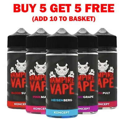 E Liquid 100ml Vampire Koncept Vape Juice 0mg 70VG/30PG Full Range • £9.95