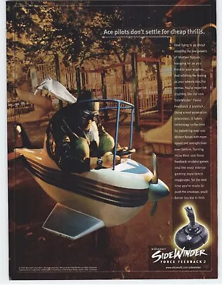 2000 Microsoft SideWinder Force Feedback 2 PC Controller Print Ad/Poster Pop Art • $13.49