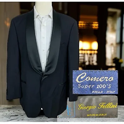 Giorgio Fellini Tuxedo Jacket Blazer Mens 42R 1 Button Shawl Dinner Comero • $62.10