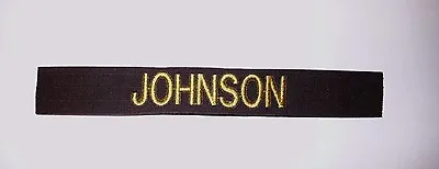 CUSTOM CHOCOLATE BROWN EMBROIDERED NAME TAPE VARIOUS COLOR LETTERS Velcro® • $4