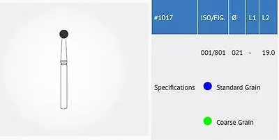Microdont USA Multi-use Diamond Burs Round 801-021 Medium  Coarse FG 10Box  • $75