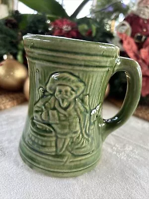 Vintage 1920s Nelson McCOY Pottery Buccaneer Tankard Mug Green • $14