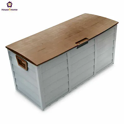 Outdoor Garden Storage Chest Cushion Box Waterproof 290L Waterproof Chest Shed • £59.95