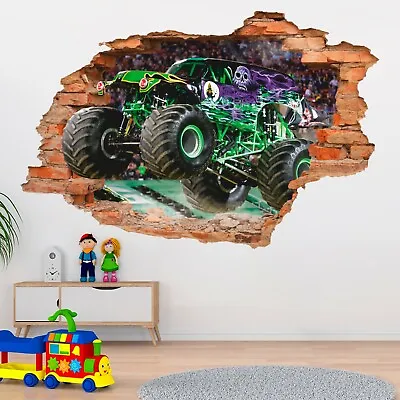 Monster Truck 3D Wall Decal Monster Truck Wall Sticker Sports Car Decor • $77.55