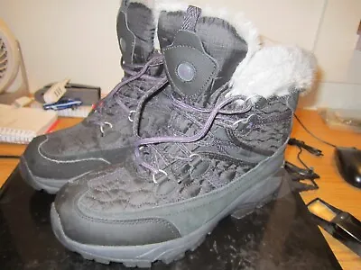 Merrell Black Ladies Winter Lace-Up Boots In Ex-Shape Size 8.5 US China Used. • $18.15
