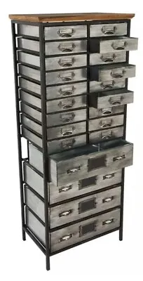Vintage Industrial Metal Parts Storage Cabinet 22 Drawers Hardware Store Wood • $359.99
