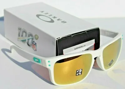 OAKLEY Holbrook POLARIZED Sunglasses Matte White/Prizm 24K Miami Super Bowl LIV • $139.95