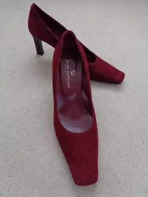 £65 • Buy Jaime Mascaro Dark Red Suede Court Shoes - Size 7 (40)