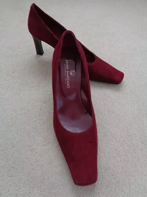 Jaime Mascaro Dark Red Suede Court Shoes - Size 7 (40) • £65