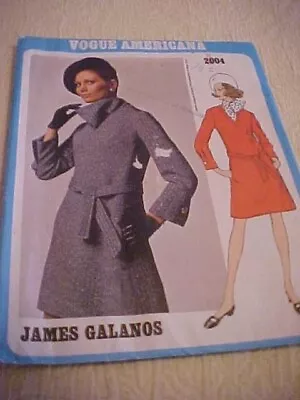 Vogue Americana JAMES GALANOS A-Line Dress Pattern #2004 Uncut Size 14 • $18.99