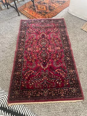 Antique Antique Vintage Karastan Kilim Red Rug. 32 X 60 • $199.99