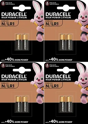 NEW 8 X DURACELL® LR1 E90 N GP910A M9100 1.5V Alkaline Batteries Long Expiry • £8.33