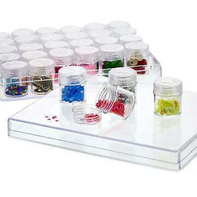 $10.99 • Buy 30 Clear Plastic Bead Storage Pot Jars Containers W/ Box For Craft Supplies