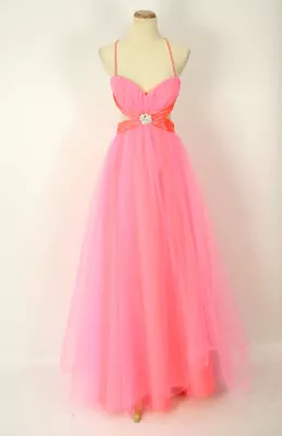 NWT Masquerade $180 Sleeveless Ball Prom Formal Long Gown Dress Size 7 Coral • $39