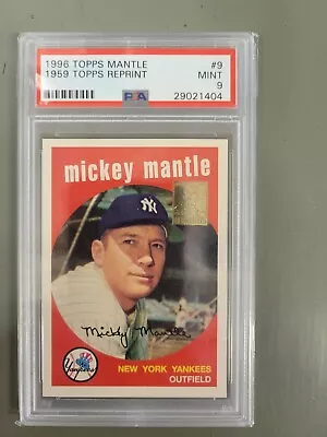 Mickey Mantle 1996 Topps Baseball Card Ny Yankees 1959 Topps Reprint Psa 9 Mint  • $25