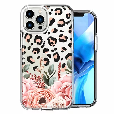 For Apple IPhone 12 Pro Max Classy Peach Peony Rose Flowers Leopard Case • $11.21