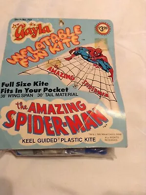 1985 Vintage Gayla Spider Man Inflatable Kite Old Stock Sealed #703 • $18