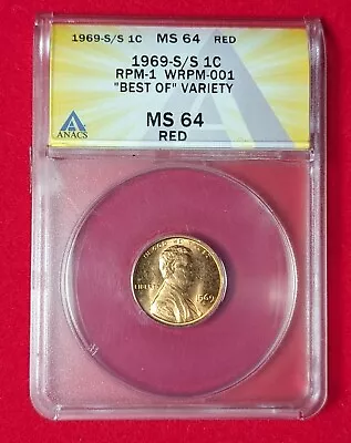 US COIN 1969-S/S RARE RPM-1 WRPM-001 LINCOLN MEMORIAL CENT Best Of VARIETY  • $69