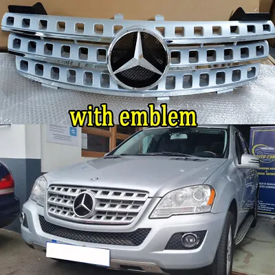 For Mercedes Benz W164 ML320 ML350 ML550 Grill 2005-2008 Grille W/Emblem Mesh • $149.96