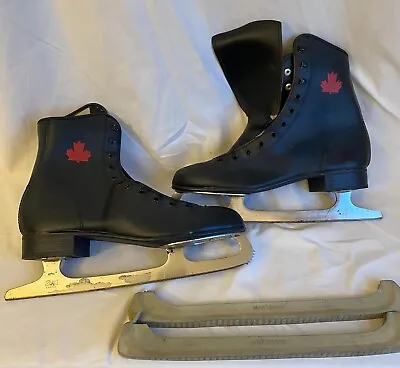 Vintage Women's SLM Canada Black Ice Skates Size 10 No Laces  • $15