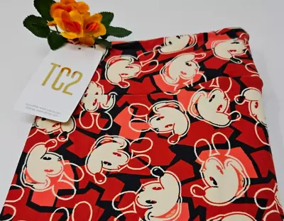 🌟🌷 TC2 Tall Curvy Leggings Lularoe Disney MICKEY MOUSE Red Multicolor NWT • $12