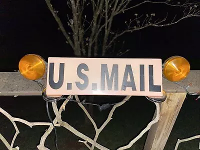 Us Mail Rural  Carrier  Safety Sign  Lights Preowned Magnetic Orange • $80