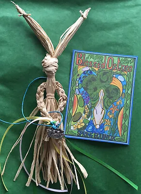 Ostara 🌸Corn Doll🌸Hare Goddess Wiccan 🌿Pagan  🌸🌱 Original Art Card 🌸Boxed • £11.50