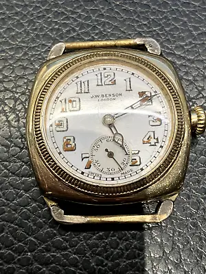 François Borgel Case JW Benson 9ct Gold Cushion Watch • £495