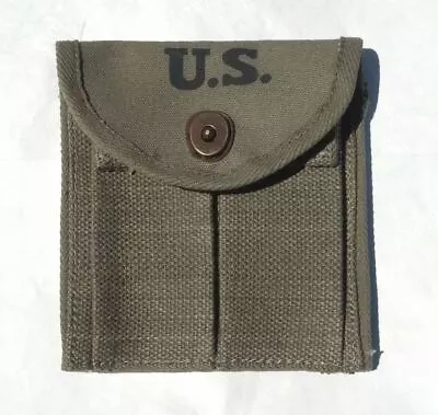 WW2 .30 M1 CARBINE  BUTTSTOCK TYPE POUCH OD Green Marked JT&L 1944 • $16.99