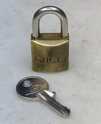 Vintage GUCCI Brass Lock And Matching CISA Key.  For Luggage Bag.  RARE • $85