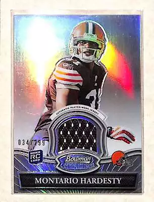 2010 Bowman Sterling #BSR-MH Montario Hardesty RC Refractor Jersey Relic /299 EX • $8.99