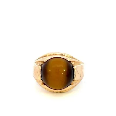 Synthetic Cat'S Eye Chrysoberyl Gent's Stone Ring 10K Yellow Gold 5. (SB1095369) • $209.99