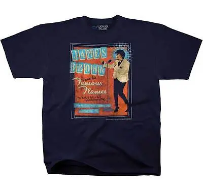 $19.67 • Buy JAMES BROWN - Famous Flames T SHIRT M-2XL New Official Liquid Blue Merchandise 