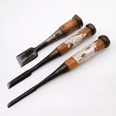 Japanese Chisel NOMI Vintage Carpenter Tool Woodworking 3-piece Set DKA057 • £48.21