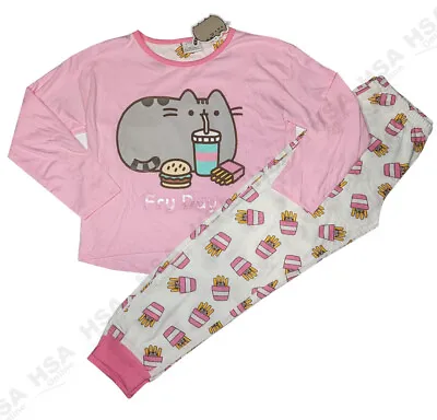 Girls Pink Pusheen Cartoon Cat Long Pyjamas Character Nightwear Christmas Gift • £13.99